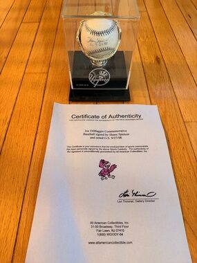 Vintage SHANE SPENCER NY Yankees SIGNED Dated Baseball GRAND SLAM Sept 27, 1998